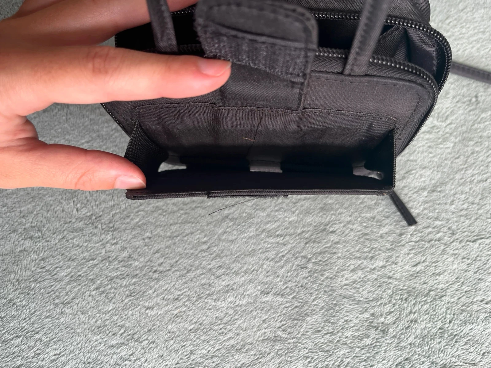 Mini saco de mão / alça preto multi-bolsos – photo 7